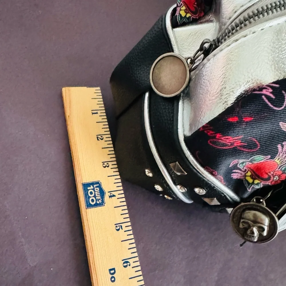 Ed hardy tattoo and Heart design Embellished satchel BNWT - Picture 8 of 12